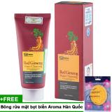 Sữa rửa mặt chống lão hoá nám và tàn nhang hồng sâm Red Ginseng Foam Cleansing Hàn Quốc 100ml + Bông rửa mặt bọt biển Massage Aroma Sponge Puff Hàn Quốc 7g - Hàng chính hãng