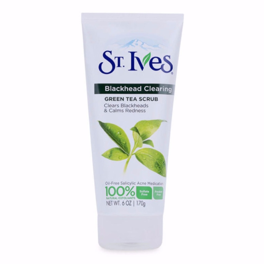 Sữa rửa mặt tẩy da chết St Ives Blackhead Clearing Green Tea Scrub 170g
