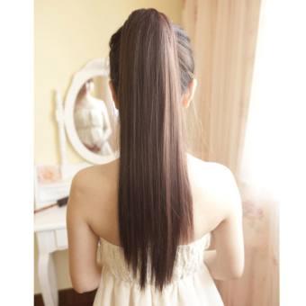 Tóc giả nữ cột thẳng Hàn Quốc cao cấp - TG84 ( dài 60cm - MÀU NÂU ĐẬM )