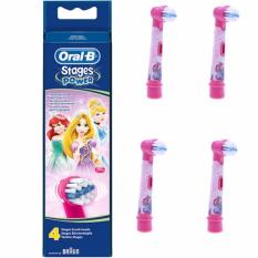 Vỉ 4 đầu bàn chải điện Braun Oral B Disney cho bé gái - Đức