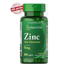 Viên uống bổ sung kẽm Puritan's Pride Zinc 50mg 100 viên HSD tháng 1/2026