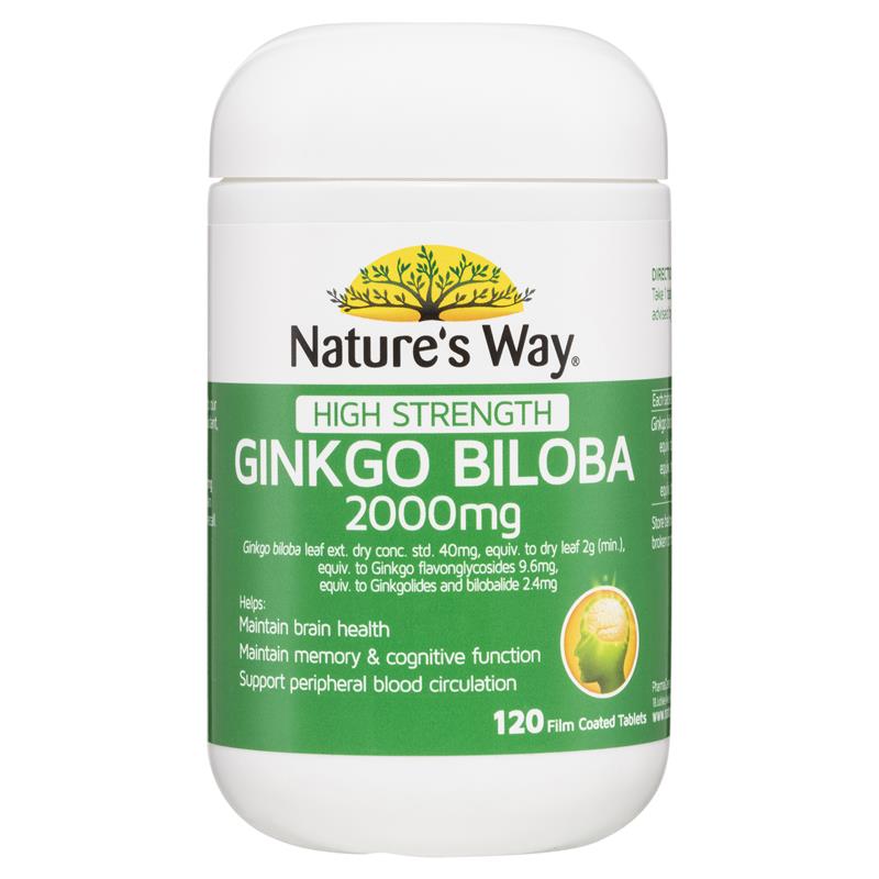 Viên uống bổ não ginkgo biloba 2000mg nature's way của úc