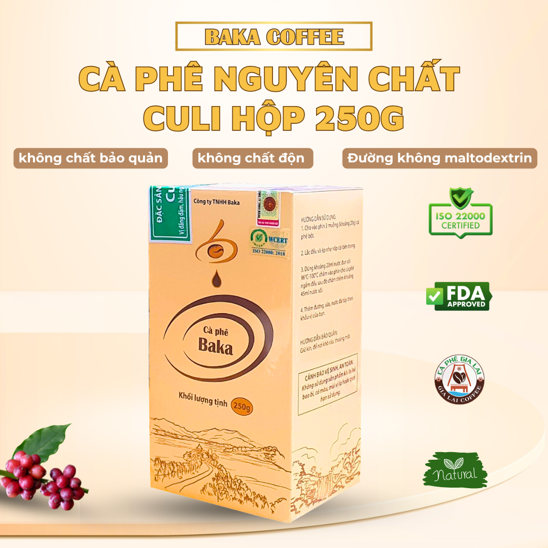 Cà Phê Nguyên Chất Baka - Culi (Hộp 250g)