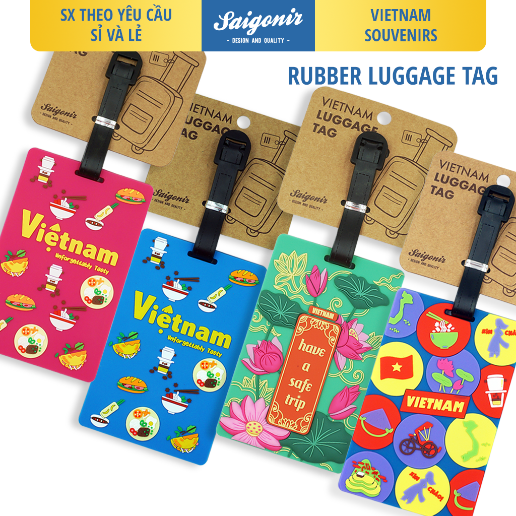 [HCM]Tổng Hợp Thẻ Treo Hành Lý Tag Vali Nhựa Dẻo PVC Luggage Tag Saigonir - Hình Ảnh Việt Nam - Quà Tặng - Quà Lưu Niệm Việt Nam