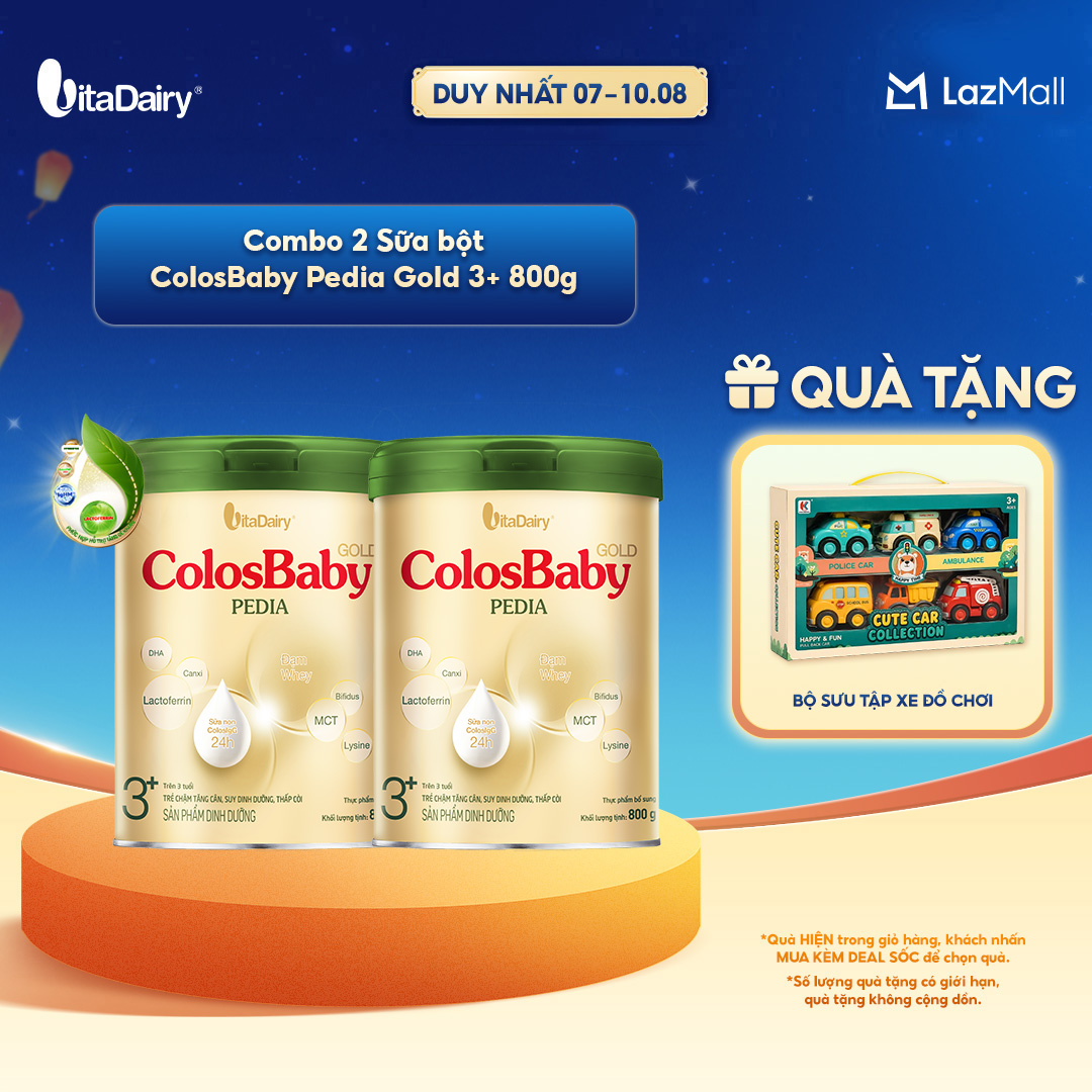 [COMBO 2 LON] Sữa bột ColosBaby Pedia Gold 3+ - Lon 800g