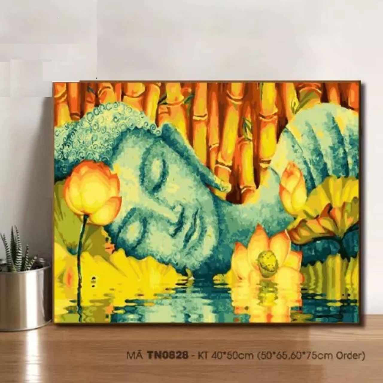 Khung 1.6 cm- tranh sơn dầu số hóa rẻ,đẹp,tranh tô màu theo số- đã căng khung 40x50,có sơn bóng-màu-cọ-móctreo