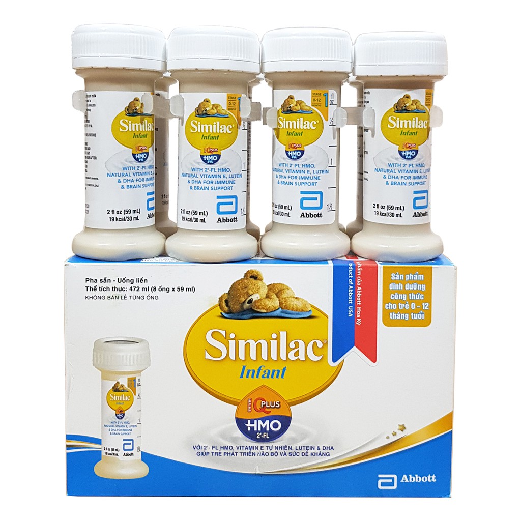Sữa nước Similac 19kcl Infant HMO 59ml 48 ống (tặng núm ti)