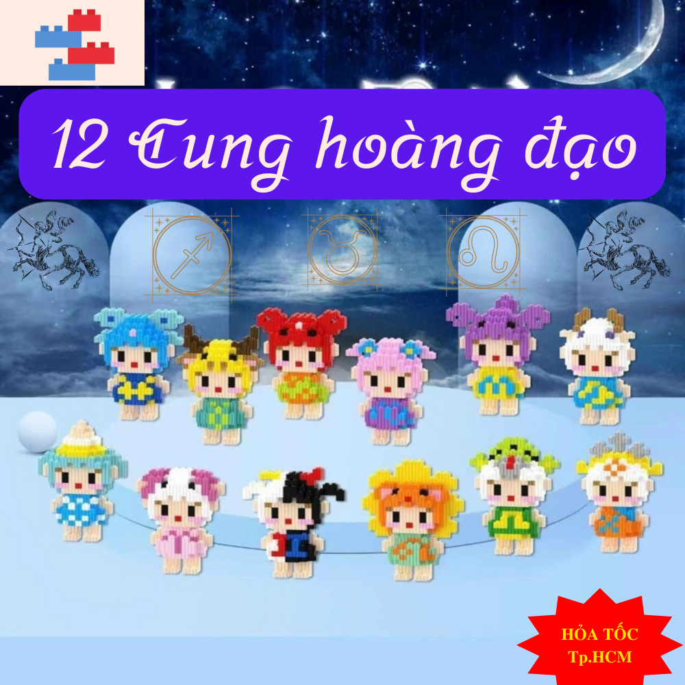 Lắp ráp 12 cung hoàng đạo mini, bộ đồ chơi lắp ráp 12 cung hoàng đạo mini 247