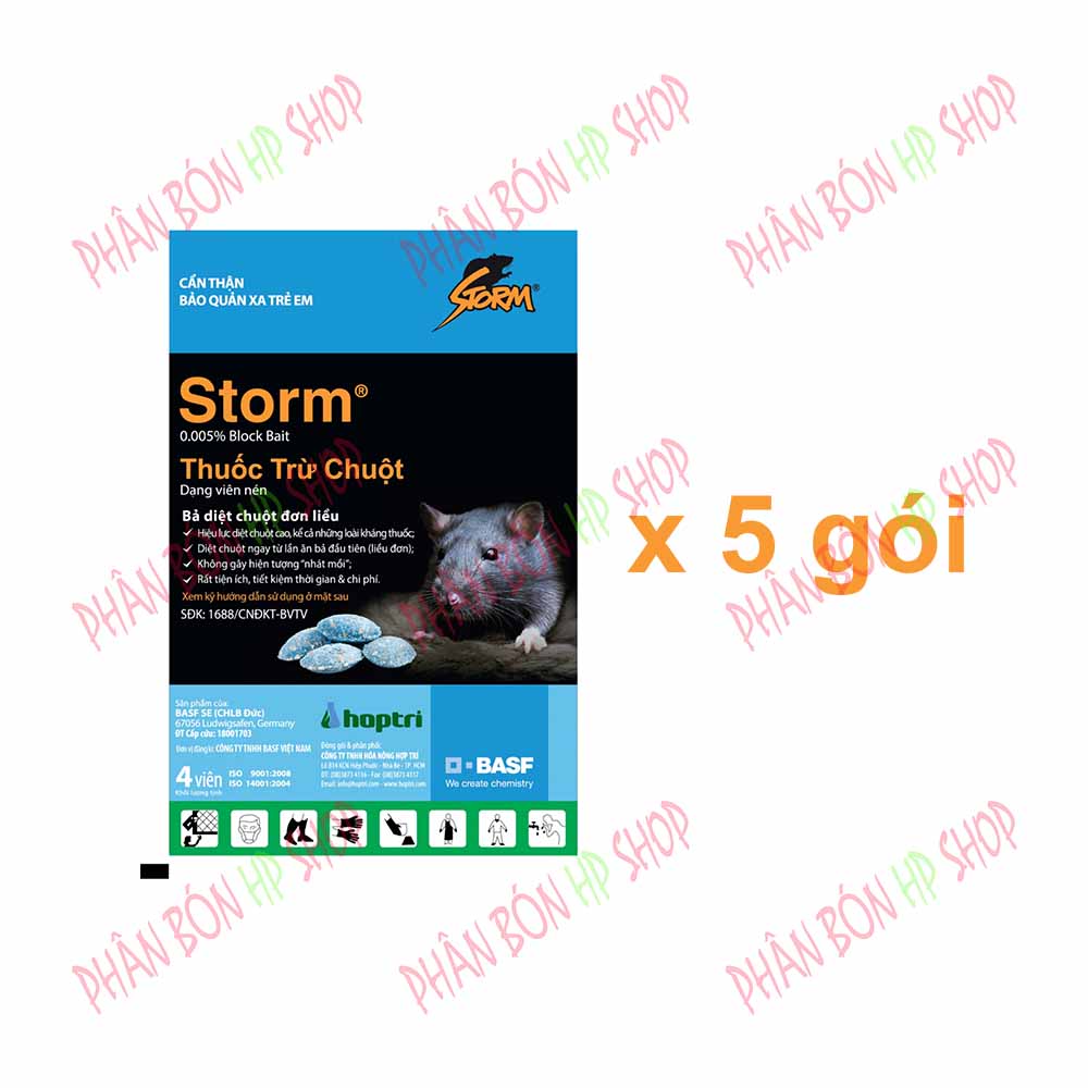 Diệt chuột thông minh từ đức storm 0.005% - viên tiện dùng không cần pha khui ra bỏ bã là xong.