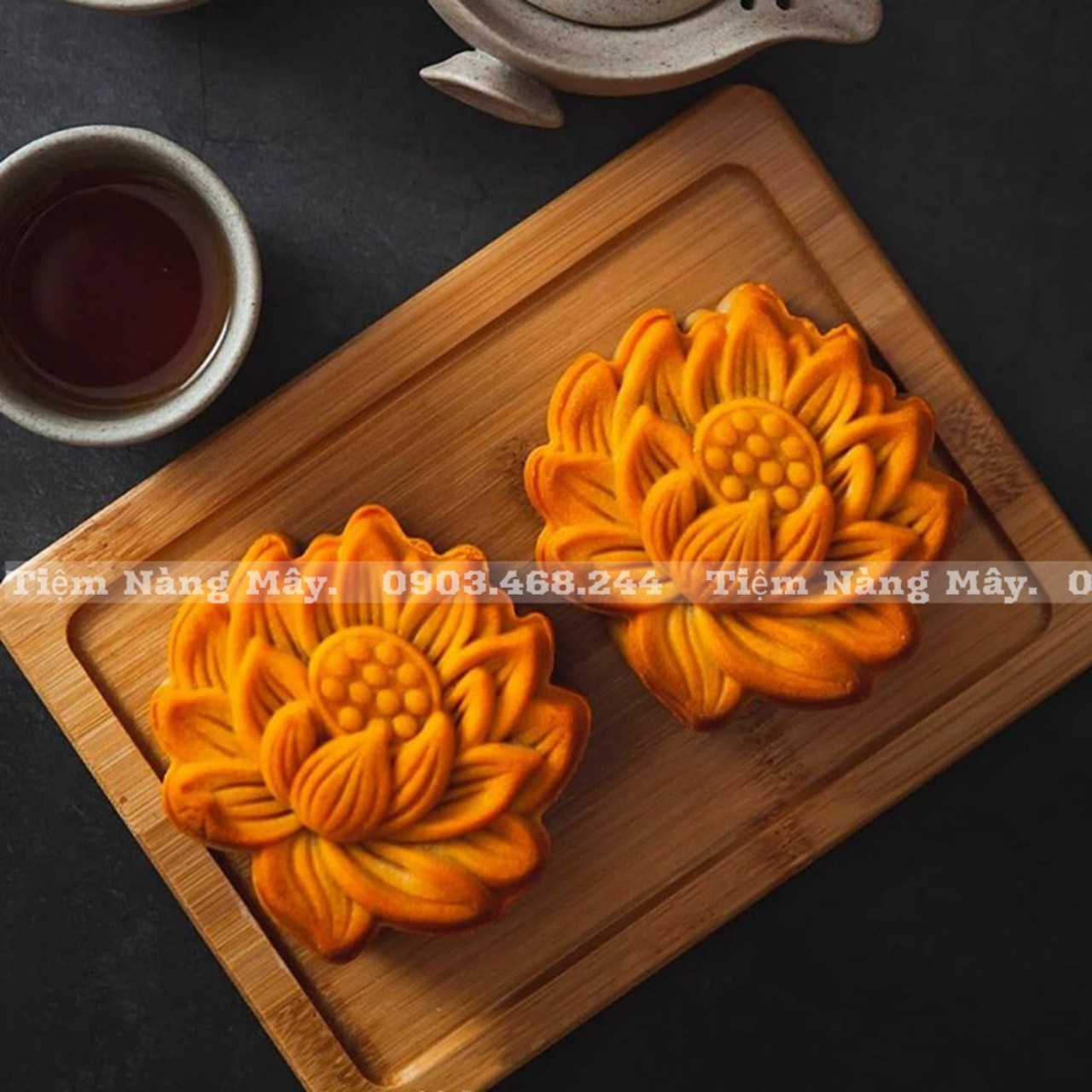 Khuôn trung thu hoa sen 3d 150g 2019
