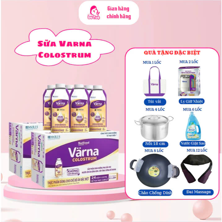 Lốc 6 hộp sữa bột pha sẵn Värna Colostrum (6 hộp giấy x 237ml) - Sữa non cho người lớn, Tăng đề kháng nhanh