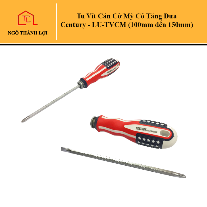 Tua vít 2 đầu Century cờ Mỹ 6x150 LU-TVCM ,tua vít có tăng đưa từ 100mm - 150mm Century - LUTVCM