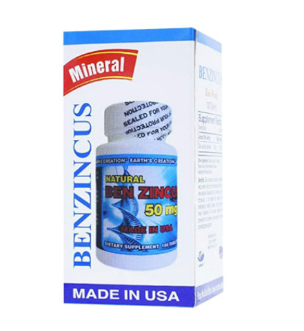 Benzincus, hỗ trợ bổ sung kẽm và các dưỡng chất cho cơ thể  Hộp 100 viên