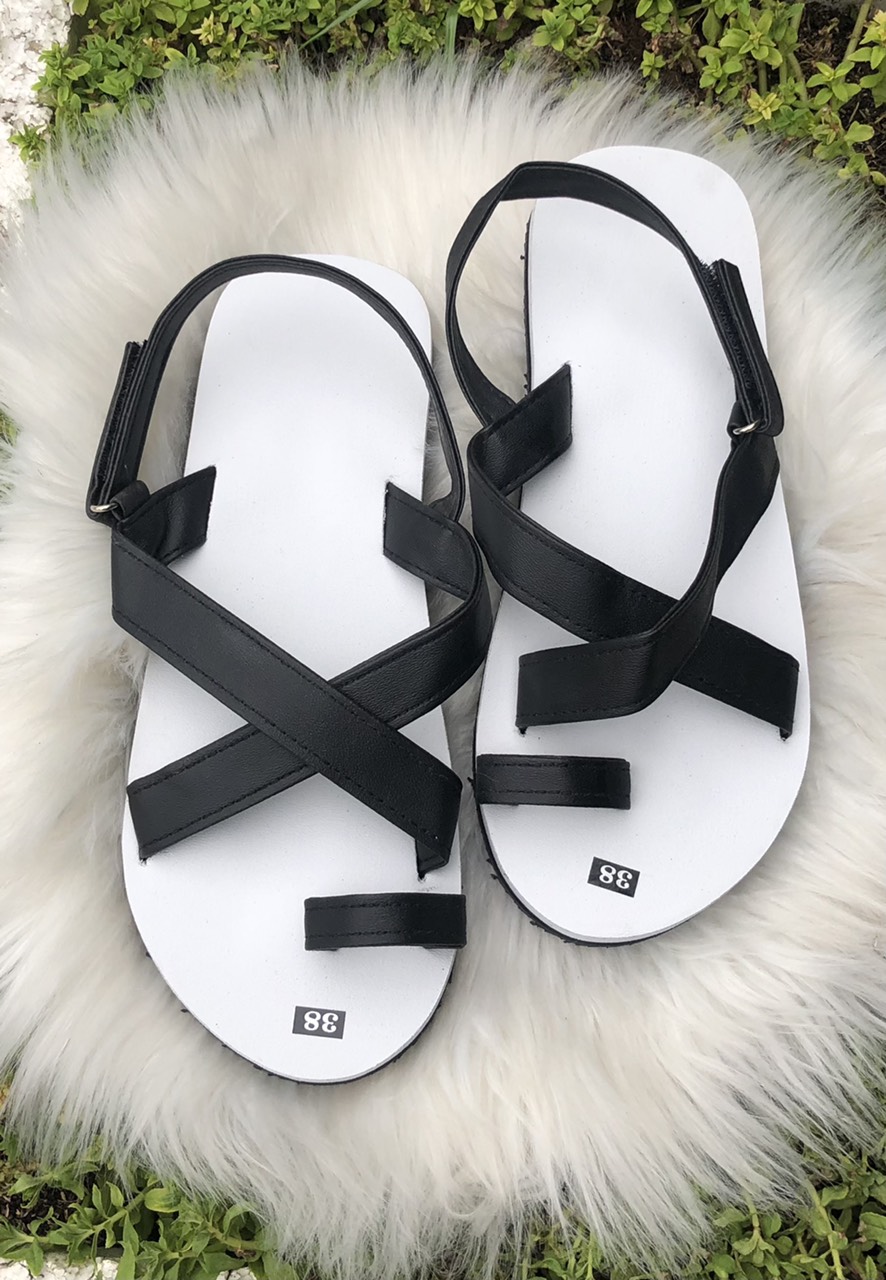 sandal chip chip dép sandal nam nữ ( đế trắng quai đen ) size tù 34 nữ đến 43 nam