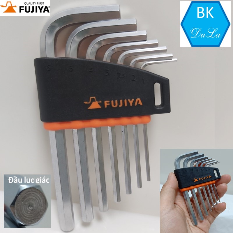 [HCM][Sản xuất tại Nhật Bản] Bộ cờ lê lục giác ngắn đầu bằng 7 chi tiết FUJIYA LH130-7S made in Japan- Nhật