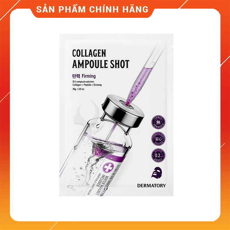 [HCM]Combo 10 Miếng Mặt Nạ Giấy Bổ Sung Collagen Của Hãng Dược Mỹ Phẩm DERMATORY 35g [CHÍNH HÃNG] (DERMATORY Collagen Ampoule Shot Mask 35g)