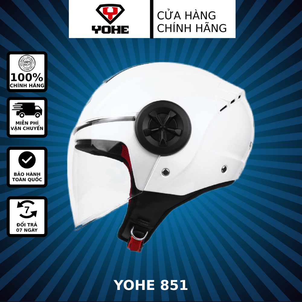 Mũ bảo hiểm yohe 851 - màu trắng