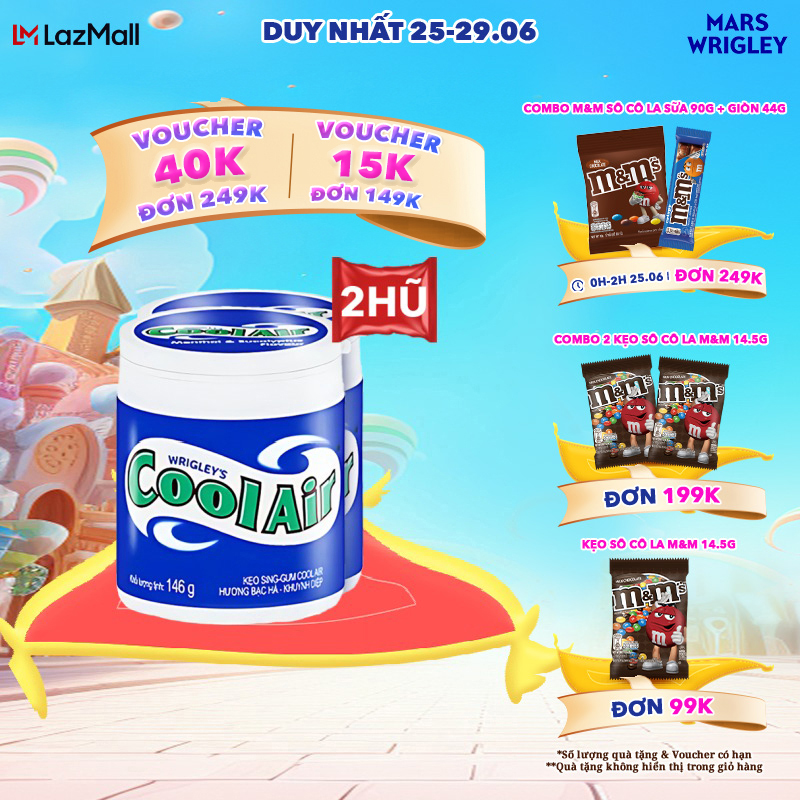 Combo 2 Kẹo Sing-Gum Cool Air Hũ 100 viên