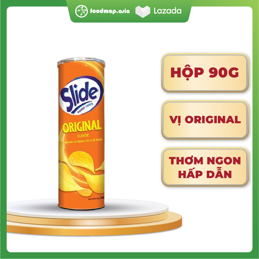 Snack khoai tây slide - vị tự nhiên - kinh đô - lon 90g