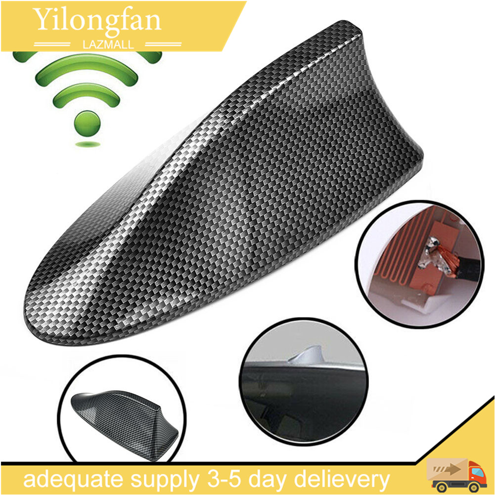 Ăng Ten Vây Cá Mập Mileauto Vây Cá Mập Ô Tô Sợi Cacbon Ăng Ten Mái Phổ Thông Đài Phát Thanh Trang Trí Trên Không FM/AM