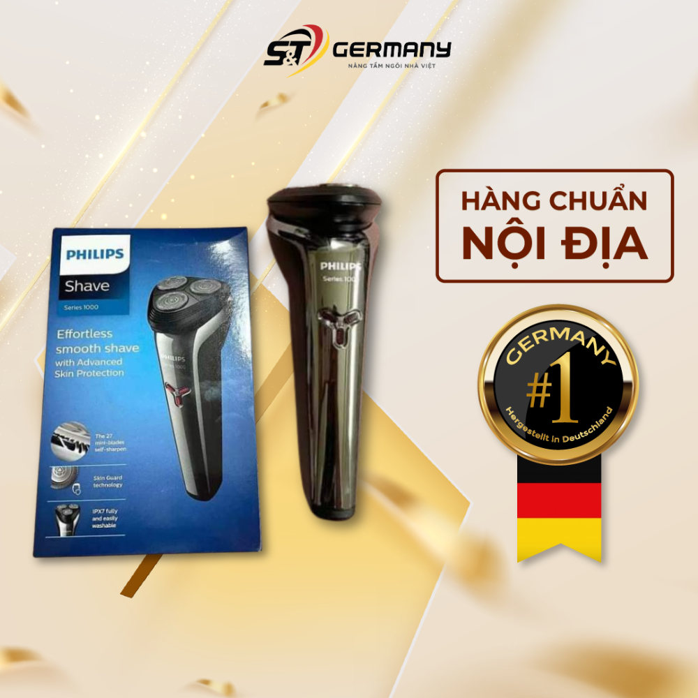 Máy cạo râu Philips S1103 02 nội địa Đức trang bị 27 lưỡi cạo bằng thép không gỉ sạc nhanh 5 phút GermanySnT 440068