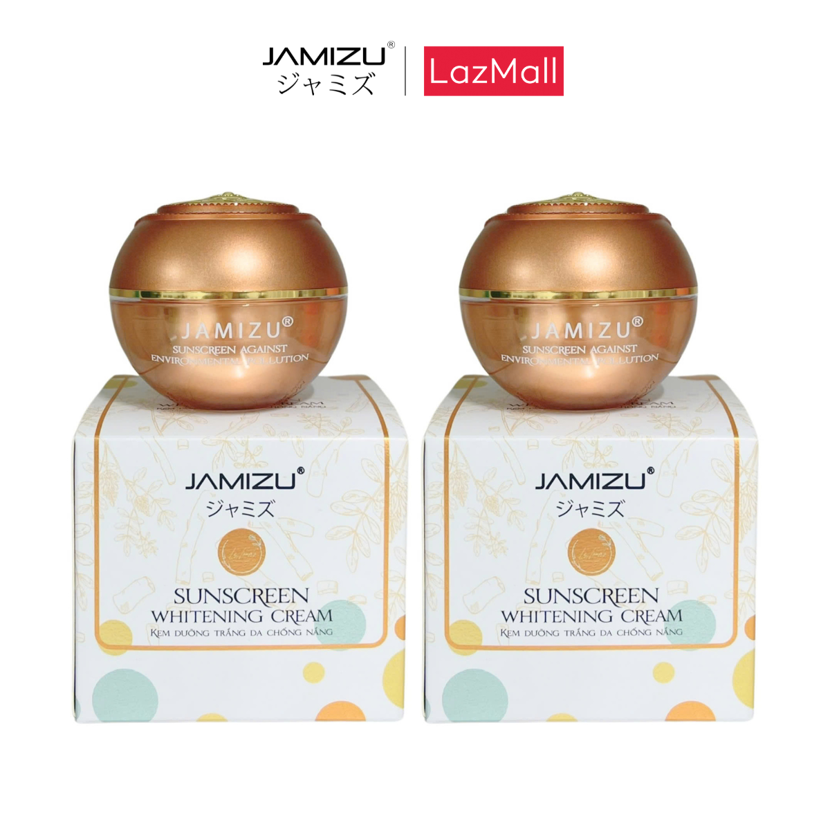 Combo 2 Kem Dưỡng Trắng Da Chống Nắng Chiết Xuất Cam Thảo JAMIZU - Giúp Trắng Sáng Da Chống UVA - UVB Ngừa Nám Lão Hóa 10g