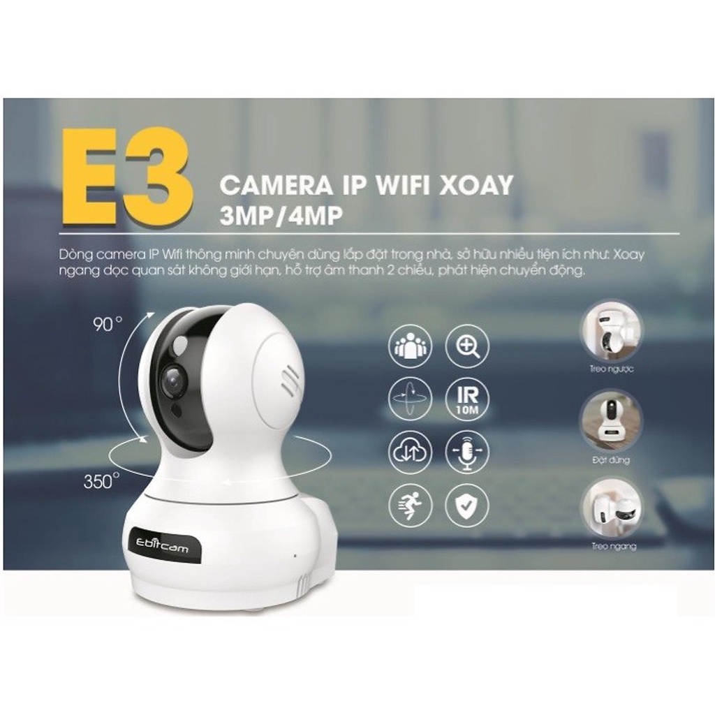 Camera ip wifi ebitcam e3 2mp chất lượng chính hãng bảo hành 12 tháng