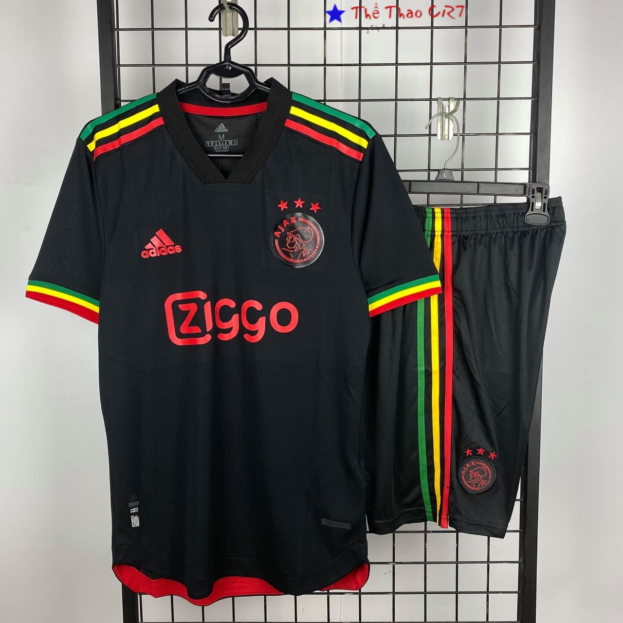 Áo quần bóng đá CLB Ajax Amsterdam-Đen -Polyester Thái Cao Cấp-Siêu Thoáng,Siêu Bền,Thoáng mát