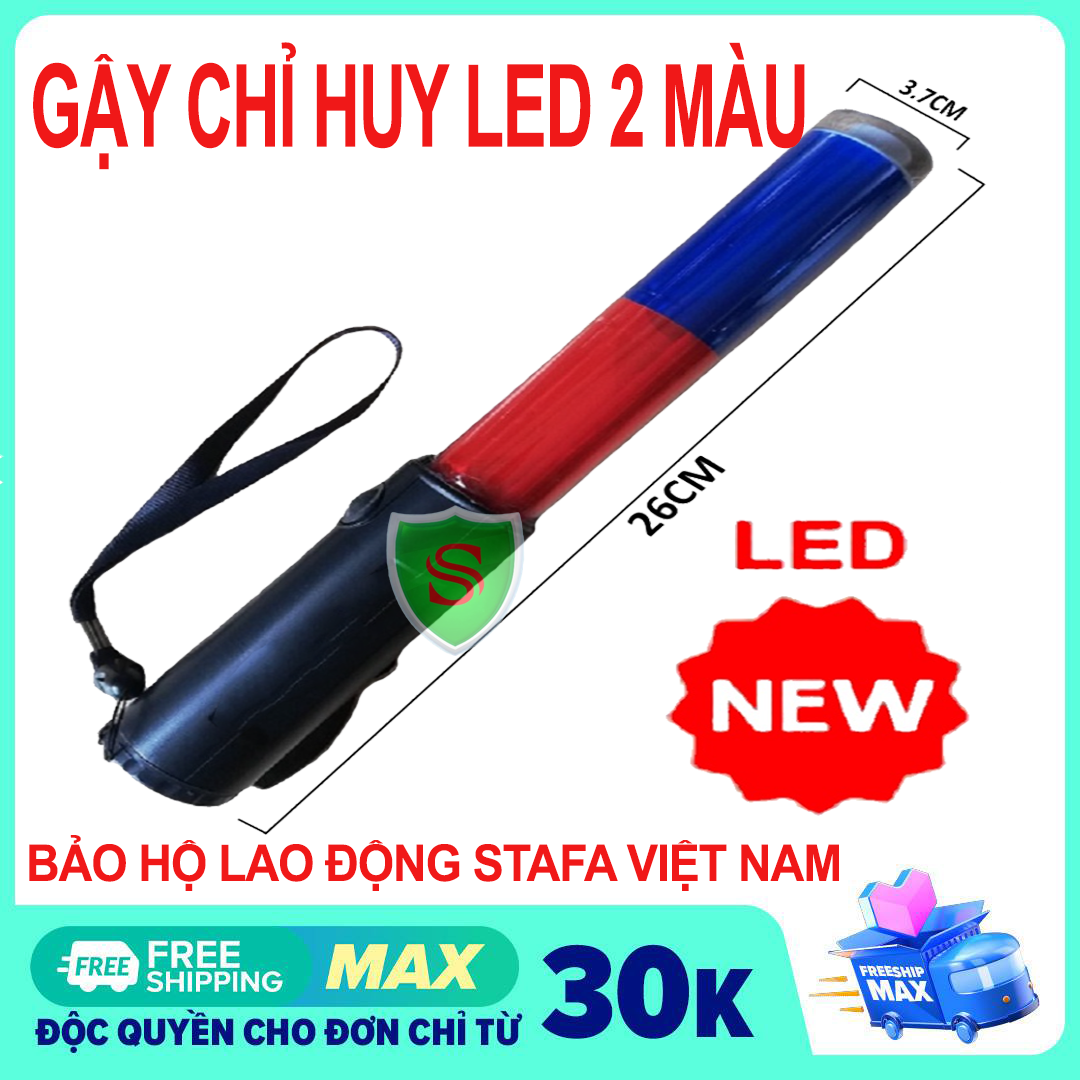- Gậy chỉ huy giao thông, đèn cảnh báo, đèn sự kiện 2 màu - hình thật