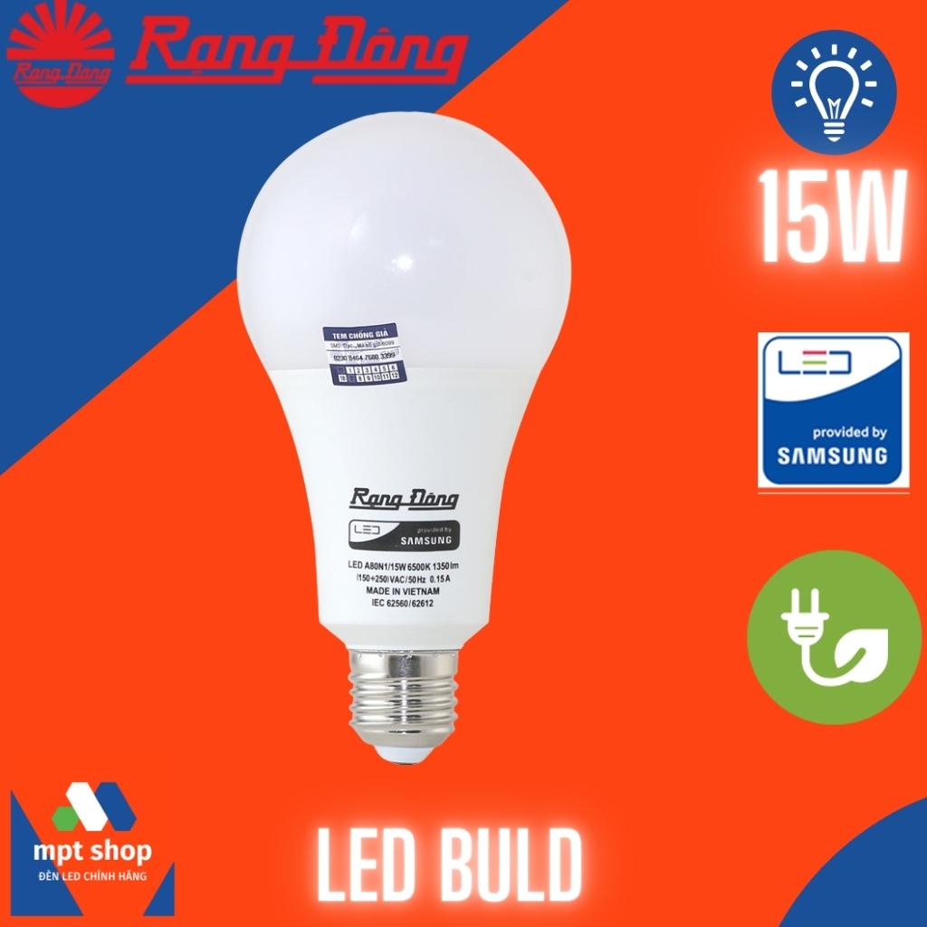 Bóng Đèn Rạng Đông Led BULB TRÒN 15W. Hai loại ánh sáng trắng 6500K, vàng 3000K. Freeship đơn 50K trở lên