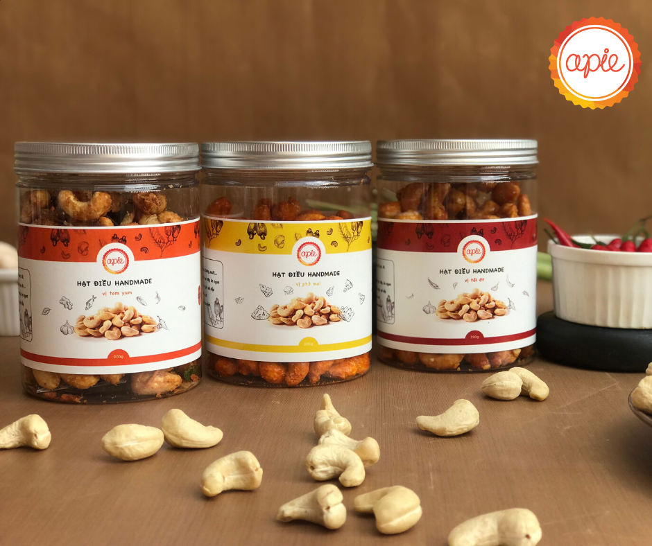 Apie combo đặc biệt hạt điều rang tẩm 3 vị happy box - 200gr/hộp