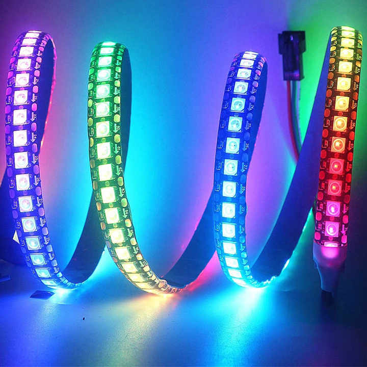 Đèn led ws2812b 144 led/m argb 5v, led dây dán full màu nháy theo nhạc