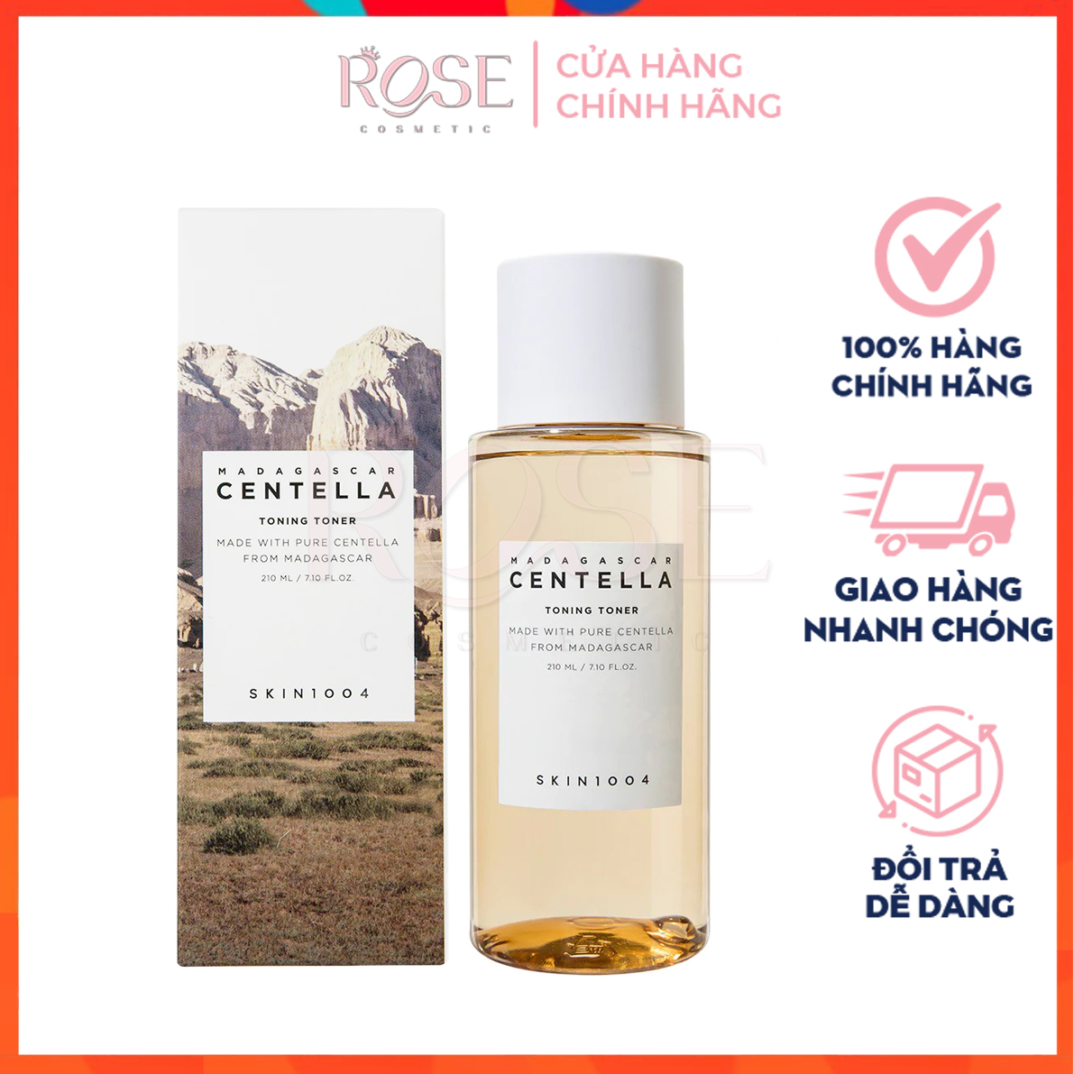 Nước hoa hồng toner rau má centella skin1004 ⚡⚡ centella toning toner 210ml giúp cân bằng, dưỡng trắng da