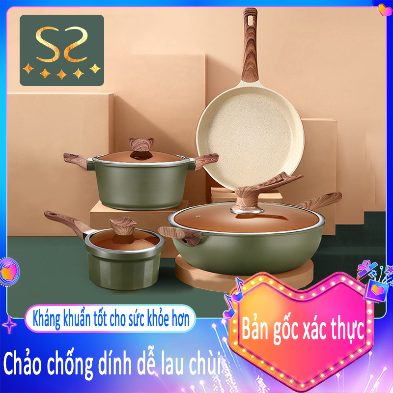 Chảo chống dính cao cấp Chảo đá maifan Gas Wok Non-stick Pan chảo chống dính chảo chảo chống dính cao cấp chảo không dính dụng cụ bếp chảo dùng cho bếp từ chảo bếp từ chảochốngdính