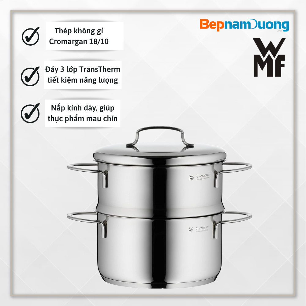 Nồi hấp 2 tầng WMF Mini Sortinment Vegetable Steamer 16cm đáy 3 lớp nhanh chín thực phẩm