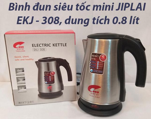 [HCM]Bình đun nước siêu tốc inox 304 mini du lịch JIPLAI EKJ-308 dung tích 08 lít