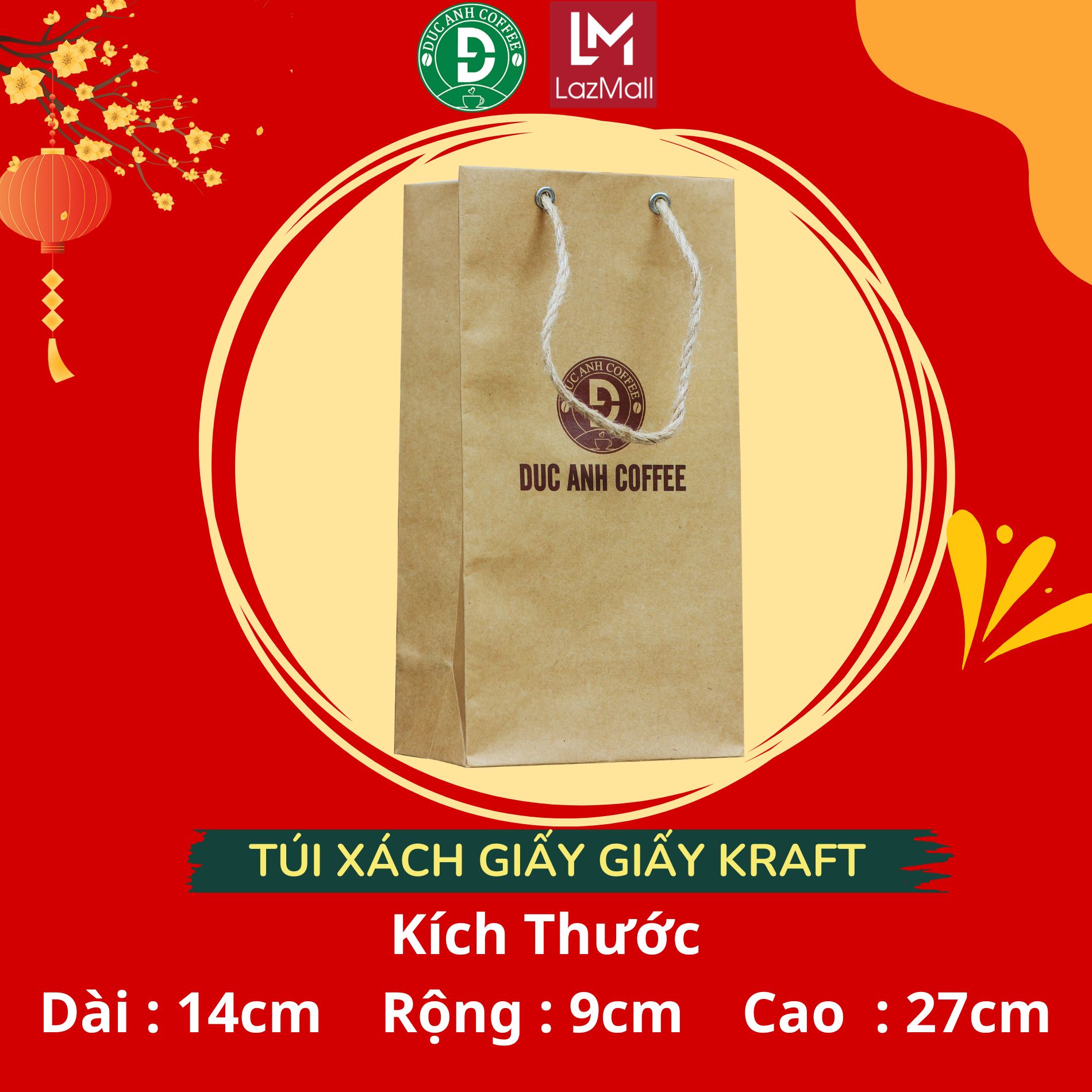 Túi xách kraft đựng sản phẩm làm qùa tặng, qùa biếu duc anh coffee