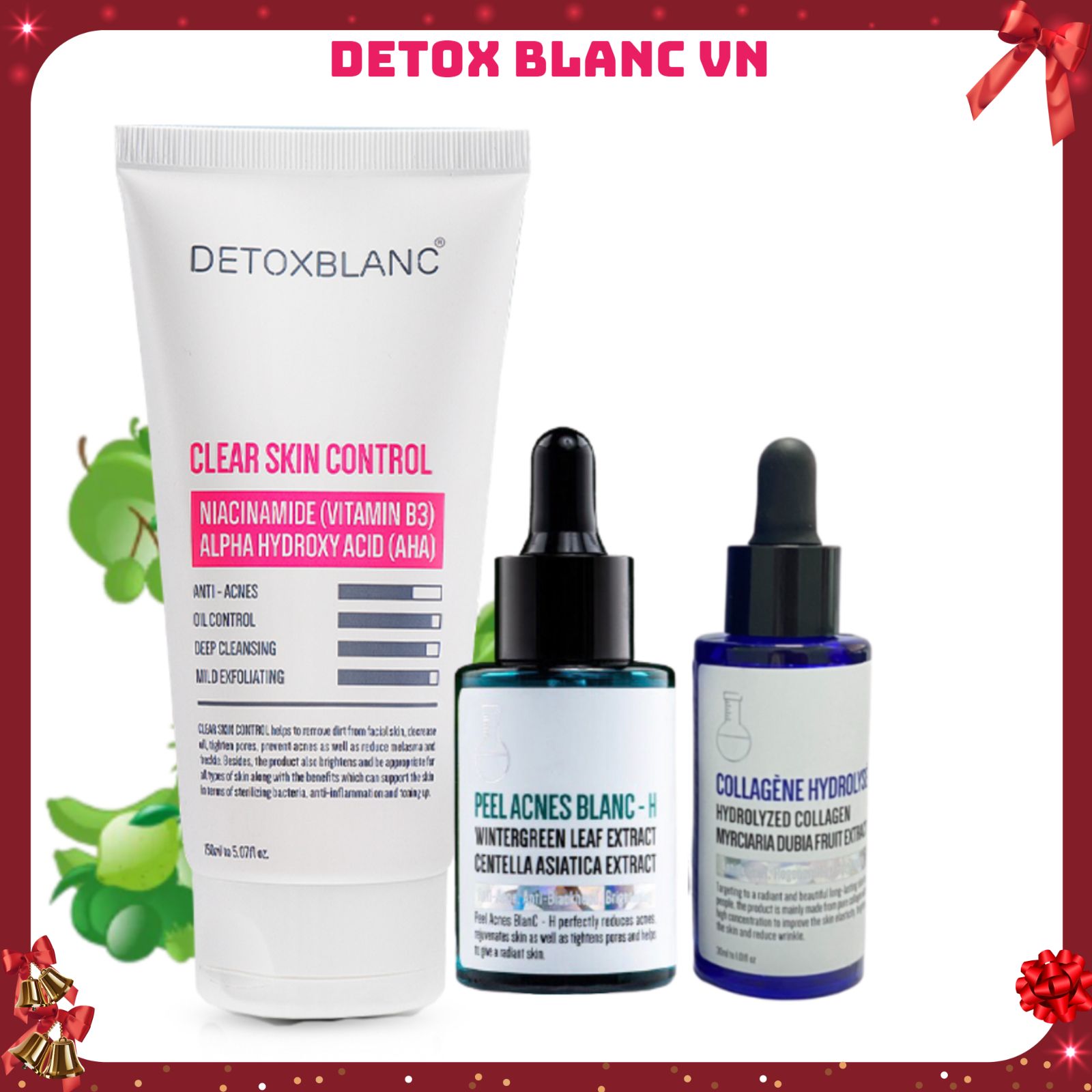Bộ xóa mụn bọc mụn trứng cá Detox Blanc