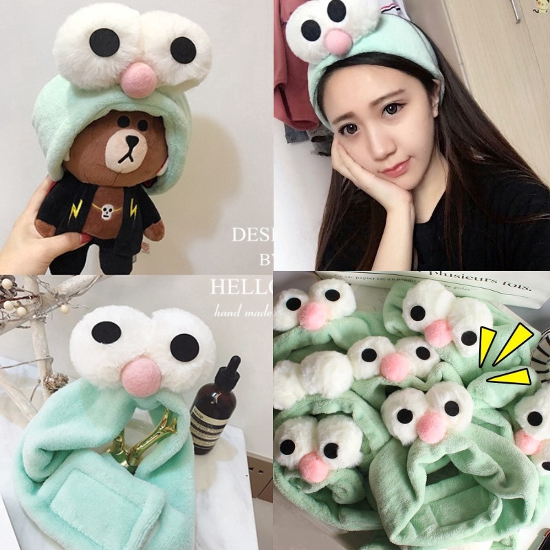 Fashion Sesame street mint green eyes Funny cartoon hair band Velcro adjustable headband
