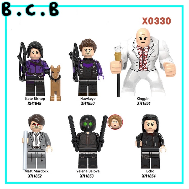 Nhân vật Minifig Siêu anh hùng Marvel Comics Đồ chơi Lắp ráp Hawkeye Belova Kingpin X0330