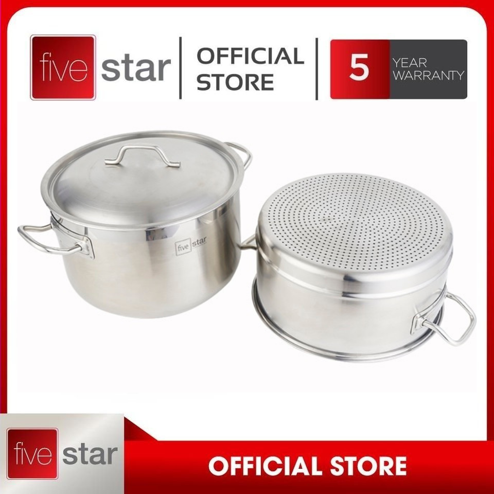 Bộ nồi xửng inox 3 đáy 32cm fivestar st32-3d