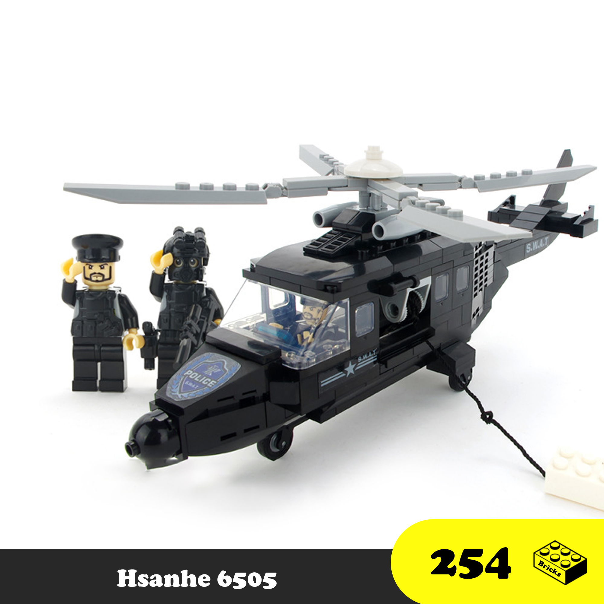 Lego lắp ráp máy bay trực thăng Cảnh sát đặc nhiệm - Lego Polive S.W.A.T. Jeep Hsanhe 6505 - Đồ chơi trí tuệ