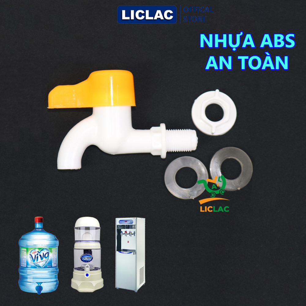 Vòi bình lọc nước Cao Cấp, Vòi bình nước làm bằng nhựa ABS siêu bền dùng được cho các bình nước hiện hành ren phi 16 - LICLAC