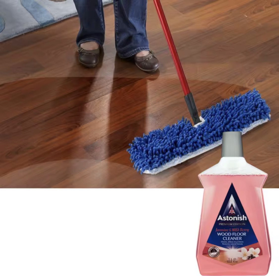 Nước lau sàn gỗ hoa nhài & hoa dại tây astonish c6120_1lít - an toàn cho trẻ con