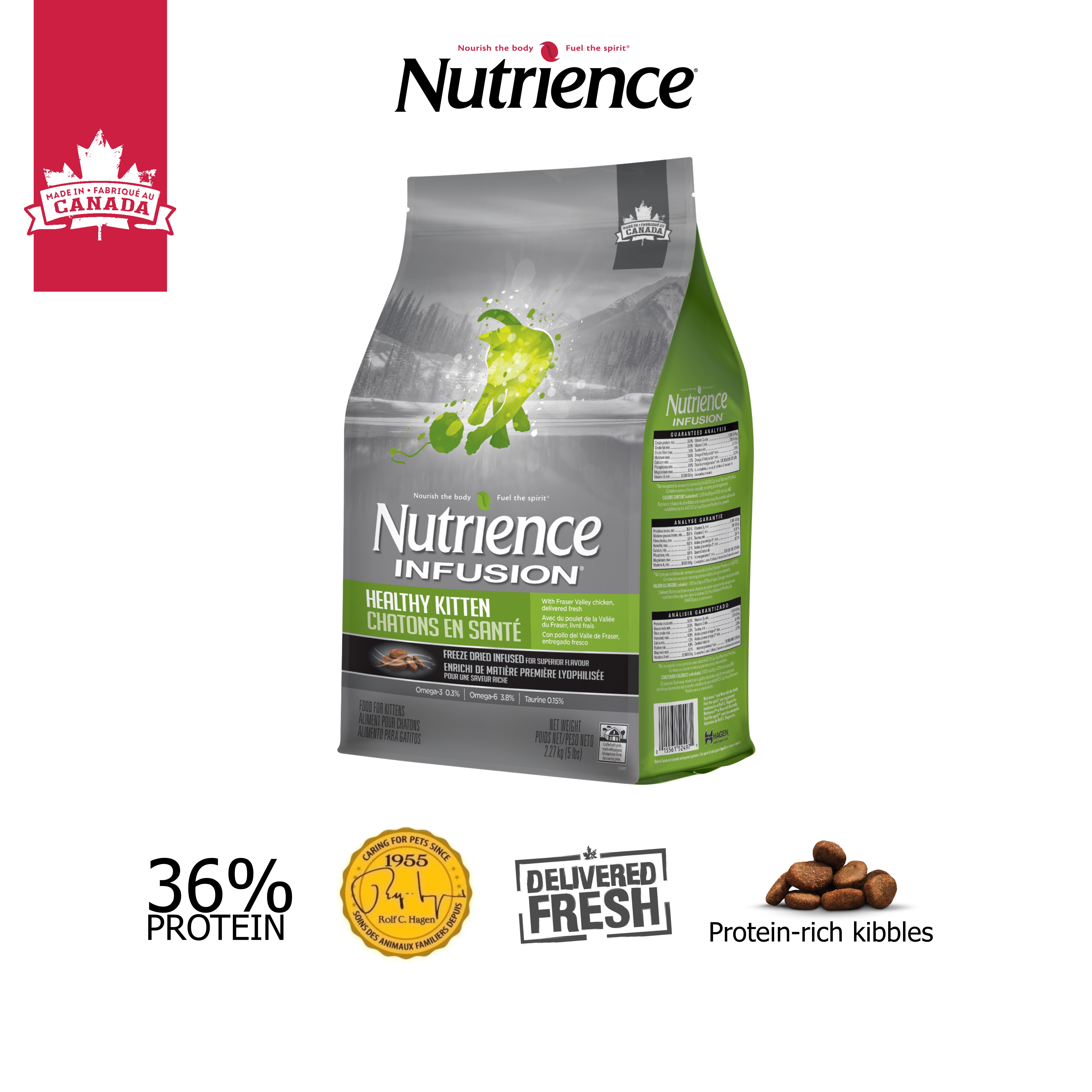 Thức ăn cho mèo con Nutrience Infusion Healthy Kitten  - thịt gà và rau củ, trái cây tự nhiên