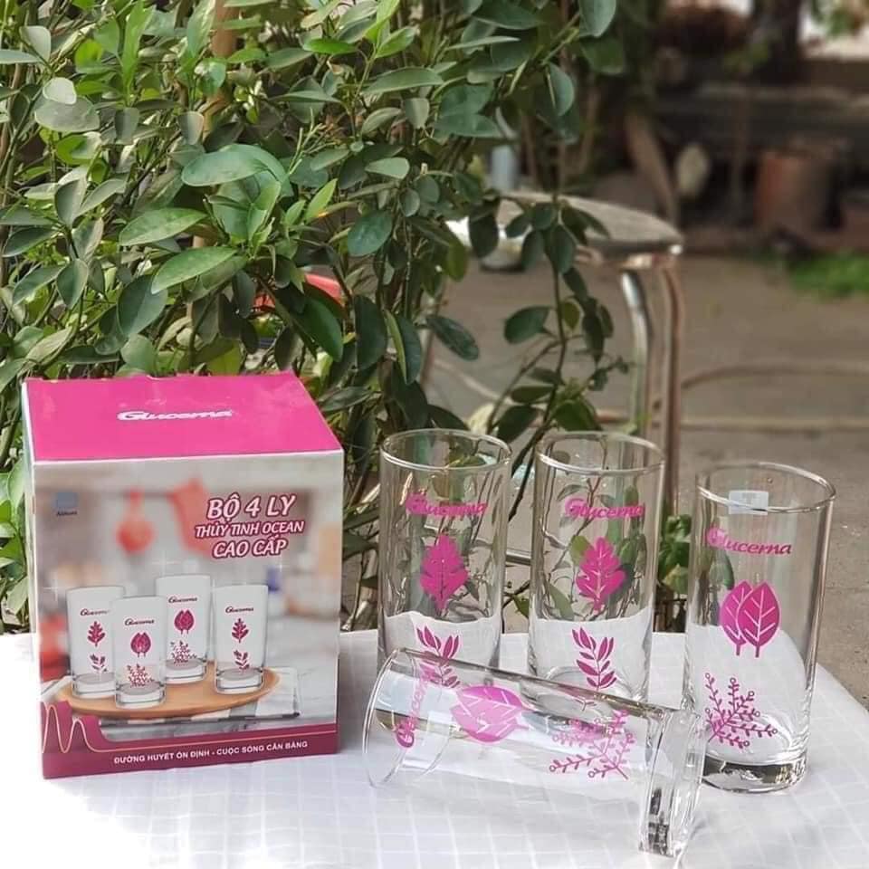 [HCM]BỘ 4 LY THUỶ TINH OCEAN THÁI LAN 300ml quà Glucerna