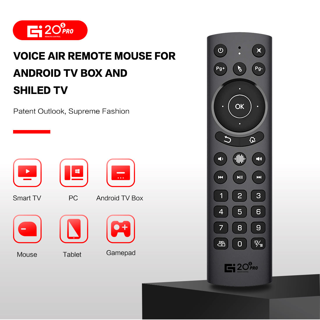 [HCM]Điều khiển G20s Pro Remote Chuột bay tìm kiếm giọng nói Air Mouse Remote Voice - Tương thích với TV Android  và Android Box TV