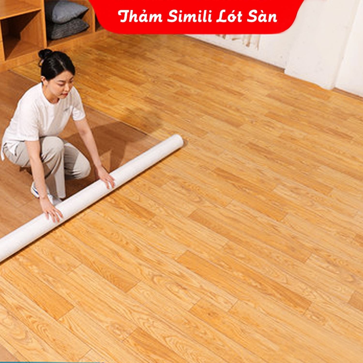 Simili lót sàn nhà thảm nhựa lót sàn giả vân gỗ nhiều mẫu dày 1mm