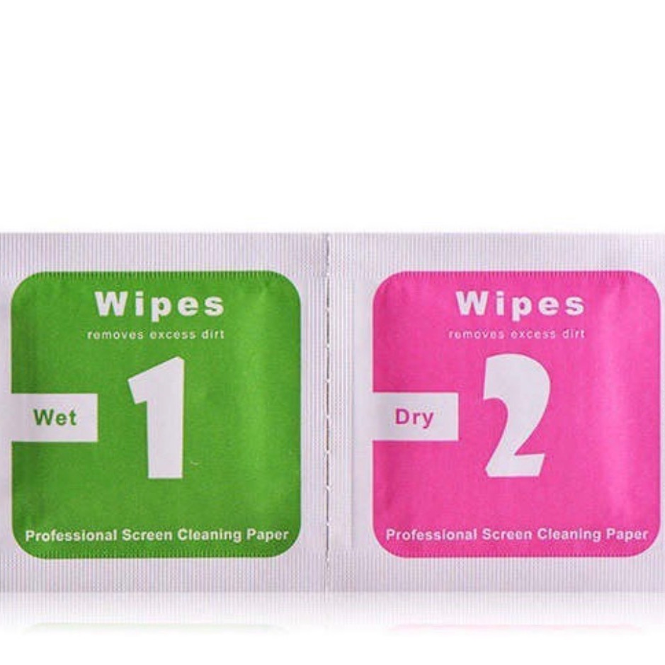1 bộ giấy lau màn hình 1 khô 1 ướt