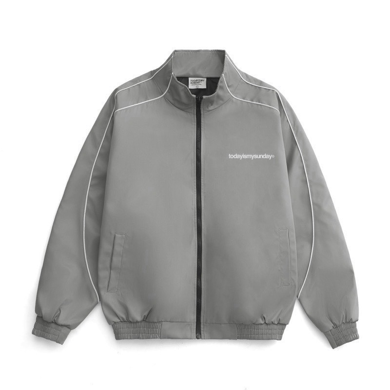 Áo khoác dù chữ todayismysunday - freeship - kiểu bomber gió 2 lớp khóa kéo zip hàn quốc nam nữ couple đẹp